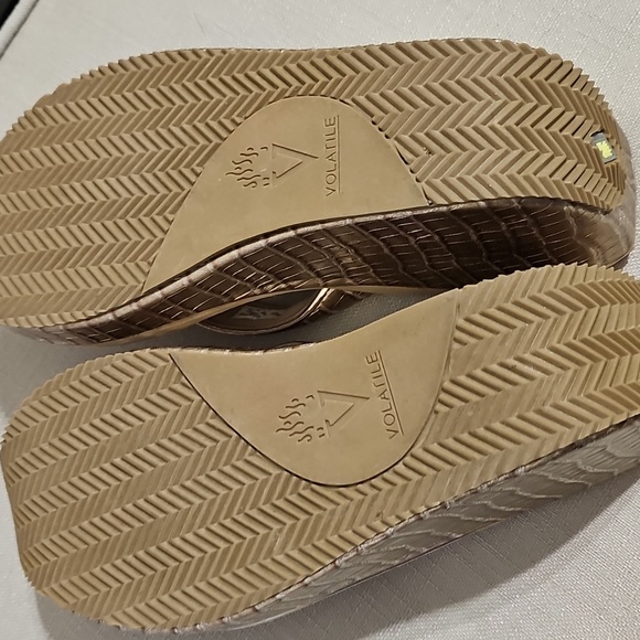 Volatile Metallic Wedge Sandals - Picture 8 of 10